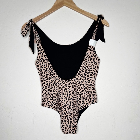 NWT MANEBI Tie-up One Piece Leopard Reversible Swimsuit - Picture 7 of 12